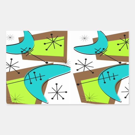 Sticker Rectangulaire Atomic Era Inspecred Boomerang (Devant)