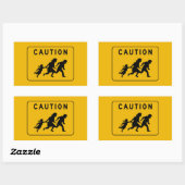 Sticker Rectangulaire Attention à la traversée, Signal d'avertissement d (Feuille)
