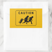 Sticker Rectangulaire Attention à la traversée, Signal d'avertissement d (Sac)