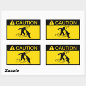 Sticker Rectangulaire Attention : Attaquer le poisson (Feuille)
