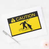 Sticker Rectangulaire Attention : Attaquer le poisson (Enveloppe)