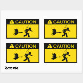 Sticker Rectangulaire Attention : Attaquer les oies (Feuille)