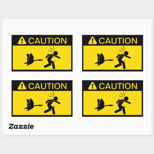 Sticker Rectangulaire Attention : Attaquer les oies (Feuille)