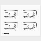 Sticker Rectangulaire attention au chien (Feuille)