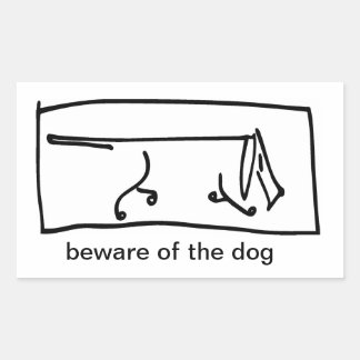 Sticker Rectangulaire attention au chien