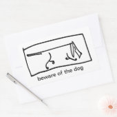 Sticker Rectangulaire attention au chien (Enveloppe)