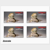 Sticker Rectangulaire ATTENTION au dragon barbu (Feuille)