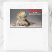 Sticker Rectangulaire ATTENTION au dragon barbu (Sac)