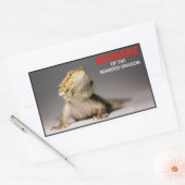 Sticker Rectangulaire ATTENTION au dragon barbu (Enveloppe)