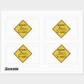Sticker Rectangulaire Attention aux serpents, signalisation routière, Au (Feuille)