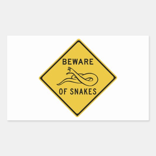 Sticker Rectangulaire Attention aux serpents, signalisation routière, Au (Devant)