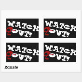 Sticker Rectangulaire Attention Avertissement Skuletons (Feuille)