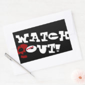 Sticker Rectangulaire Attention Avertissement Skuletons (Enveloppe)