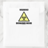 Sticker Rectangulaire Attention ! Biohazard inside (Sac)