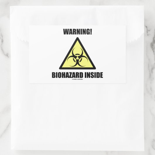 Sticker Rectangulaire Attention ! Biohazard inside (Sac)