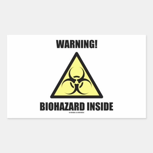 Sticker Rectangulaire Attention ! Biohazard inside (Devant)