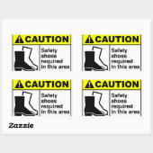 Sticker Rectangulaire ATTENTION Chaussures de sécurité (Feuille)