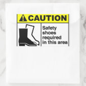 Sticker Rectangulaire ATTENTION Chaussures de sécurité (Sac)