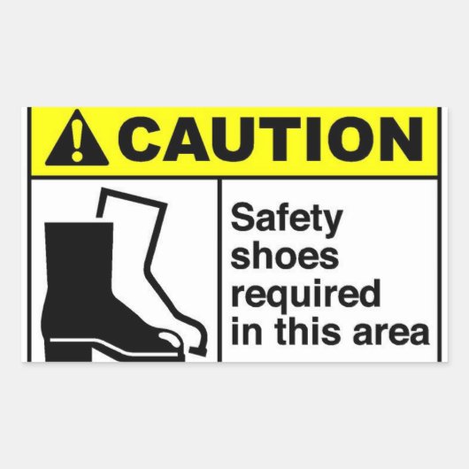 Sticker Rectangulaire ATTENTION Chaussures de sécurité (Devant)
