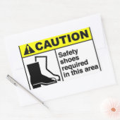Sticker Rectangulaire ATTENTION Chaussures de sécurité (Enveloppe)