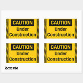 Sticker Rectangulaire ATTENTION en cours de construction (Feuille)