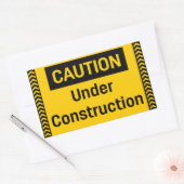 Sticker Rectangulaire ATTENTION en cours de construction (Enveloppe)