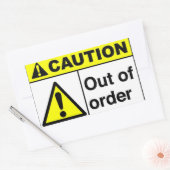 Sticker Rectangulaire ATTENTION En panne (Enveloppe)