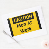 Sticker Rectangulaire ATTENTION Les hommes au travail (Enveloppe)
