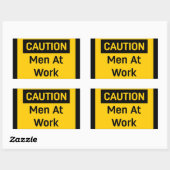 Sticker Rectangulaire ATTENTION Les hommes au travail (Feuille)