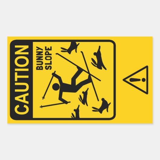 Sticker Rectangulaire ATTENTION : Piste pour débutants - Panneau d'avert (Devant)