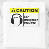 Sticker Rectangulaire ATTENTION Protection auditive (Sac)