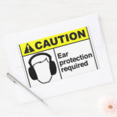 Sticker Rectangulaire ATTENTION Protection contre les oreilles (Enveloppe)