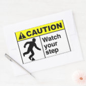 Sticker Rectangulaire ATTENTION Suivez votre pas (Enveloppe)