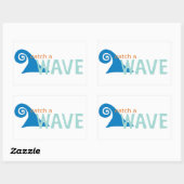 Sticker Rectangulaire Attraper un surfeur de vague (Feuille)