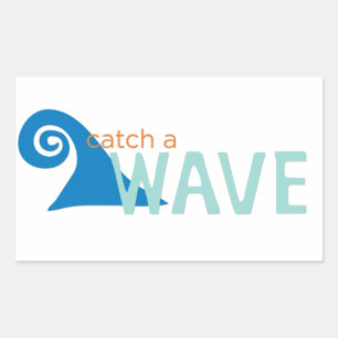 Sticker Rectangulaire Attraper un surfeur de vague