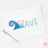 Sticker Rectangulaire Attraper un surfeur de vague (Enveloppe)