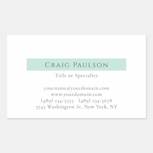 Sticker Rectangulaire Attrayant Simple Plain Professionnel Moderne (Devant)