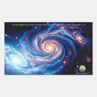 Sticker Rectangulaire Au début, Dieu et Verse de création
