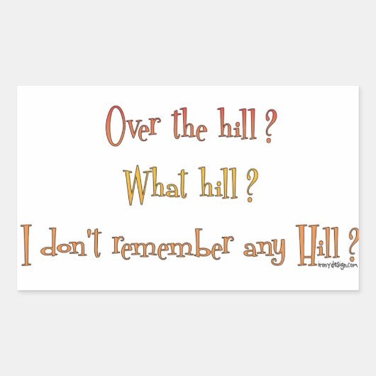 Sticker Rectangulaire Au-Dessus De La Colline ? (Devant)