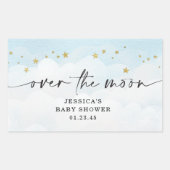 Sticker Rectangulaire Au-Dessus Du Baby shower Lune Blue Boy (Devant)