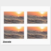 Sticker Rectangulaire Aube de lever de soleil de coucher du soleil sur (Feuille)