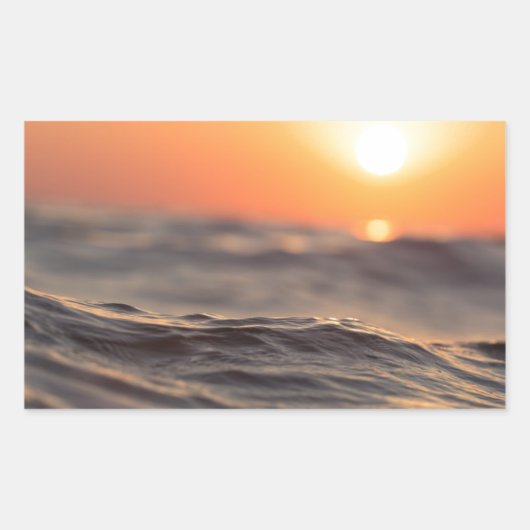 Sticker Rectangulaire Aube de lever de soleil de coucher du soleil sur (Devant)