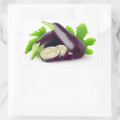 Sticker Rectangulaire aubergines fraîches avec feuille (Sac)