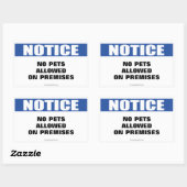 Sticker Rectangulaire Aucun animal de compagnie autorisé (Feuille)