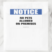 Sticker Rectangulaire Aucun animal de compagnie autorisé (Sac)