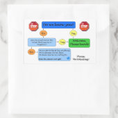 Sticker Rectangulaire Aucun diagramme de flux de sollicitation (Sac)