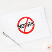 Sticker Rectangulaire AUCUN NOOBS - singe du geek/hacker/pc/code (Enveloppe)