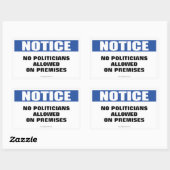 Sticker Rectangulaire Aucun Politicien Autorisé Signer Un Avis (Feuille)