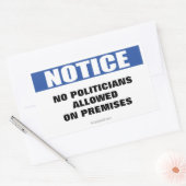 Sticker Rectangulaire Aucun Politicien Autorisé Signer Un Avis (Enveloppe)