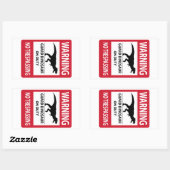 Sticker Rectangulaire Aucun signe de violation de propriété (T-Rex) (Feuille)